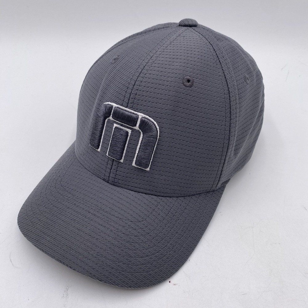 Travis Mathew Golf Hat Cap Gray Flex Fitted Size Small Medium Cleaned Blackout